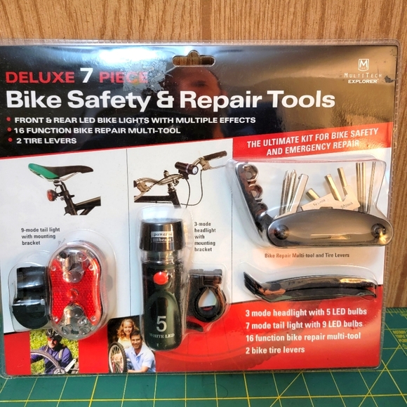 MultiTech Other Deluxe 7 Piece Bike Safety Repair Tools Set Head